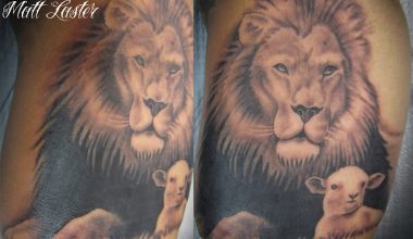 10 Lion and Lamb Tattoo Geometric